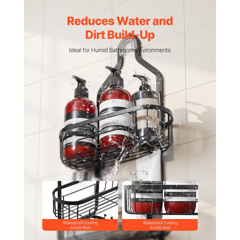 VEVOR Shower Caddy, 3-Tier Hanging Bathroom Shower Storage Organization Shelves