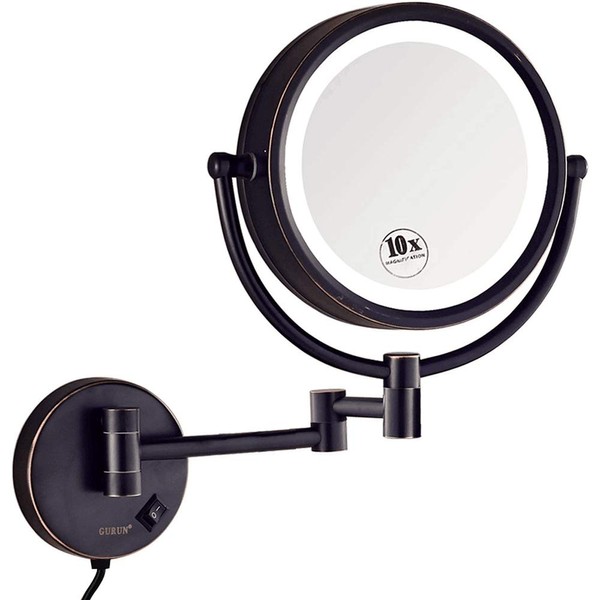 GURUN 8.5 Inch Magnifying Makeup Mirror with 3 Tones LED