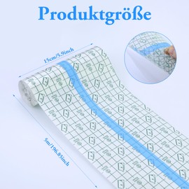 15CM X 5M Tattoo Folie Heilung, Wasserdichte Klebebandage Transparent Bandage PU Tape, Second Skin Transparente Atmungsaktive Hautschutzauflage für Tätowierte Haut