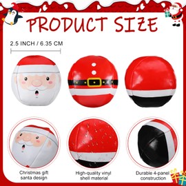 Civaner 3 Pcs Christmas Juggling Balls for Beginners 2.5 Inch Santa Claus Juggling Balls Xmas Circus Balls Soft Easy Juggle Balls for Adults, Easy to Grip