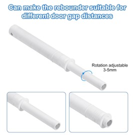 sourcing map 2 Pcs Magnetic Push Latches for Cabinet Door, 4.21x0.4 Inch Push to Open Door Latch Cabinet Hardware, Hidden Door Release Drawer Pull on Closet Touch, Plastic White 107x10mm