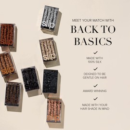 SLIP slip Back to Basics Dark Brown Midi & Large Scrunchie Set | Includes 2 Midi & 1 Large Pure Silk Scrunchies | 100% Mulberry Silk, Anti-Crease, Gentle on Hair, Reduces Breakage | Elegant & Durable