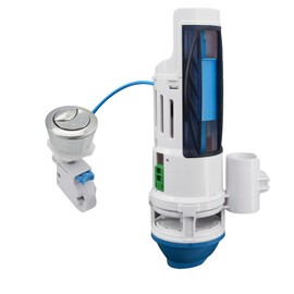 Goddessmoon Universal Dual Flush Valve Kit with Water-Saving Valve, Electroplated Push-Button Handle & Seal Ring, Fits 2-Inch Valves, Compatible with Most Toilets, WC Replacement Part.