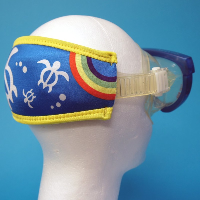 SeaCanary Snorkeling Diving Mask Strap Cover Rainbow Honu Blue