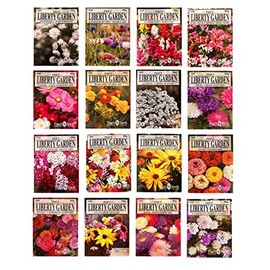 Set of 16 Heirloom Flower Seeds - Non-GMO - 16 Varieties - Assorted Flower Seeds - Individually Sealed Packs