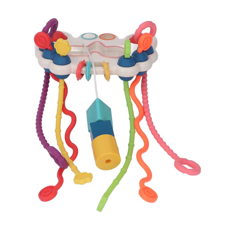 Pull String Interactive Toy Plastic Colorful Pulling Toy for Visual