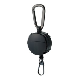 Daiichi Seiko Clip-On Reel + Micro Case, Black, Pin-On Reel, Carabiner, Fishing