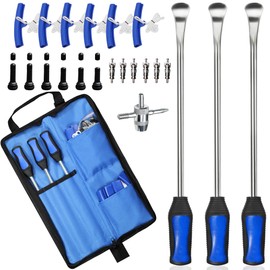 AutoWanderer Tool Tire Spoons Motorcycle Dirt Bike Tire Changing Tools Iron Set, Steel Tire Spoon Levers Tire Changer Lawn Mower with Portable Bag