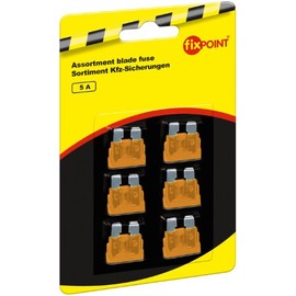 Fixpoint 20380 Car blade fuse assortment; 6 pcs. - 5 A; 19.1 x 5.1 x 18.5 mm