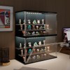 2PCS Clear Display Case for Collectibles, 3-Tier Adjustable Display Case
