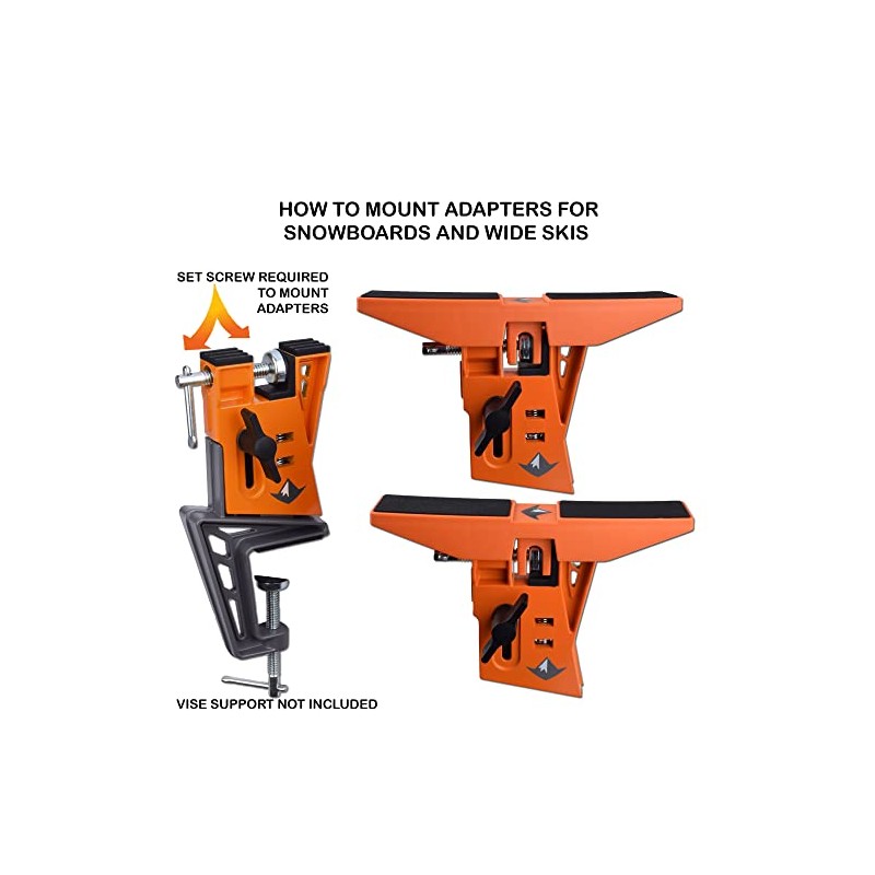 RaceWax Adapter Converts Ski Vise to Snowboard Nordic XC Wide