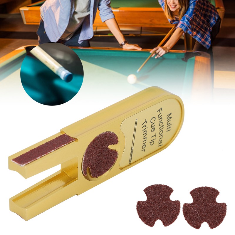 Compact Billiards Pool Cue Tip Shaper Polisher Burnisher Trimmers Multifunctional