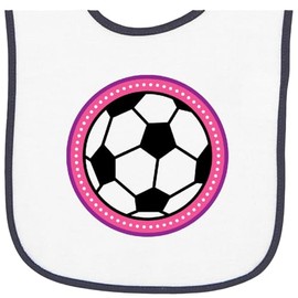 inktastic Soccer Player Girls Sports Ball Baby Terry Cloth Bib White and Navy 32e63