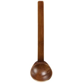 Pearl Metal B-1724 Fan Took Spoon, Brown, Total Length 8.9 x Width 2.3 x Height 2.3 inches (22.5 x 5.8 x 5.8 cm), Wooden Pot