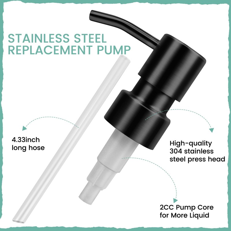 2 pcs 304 Stainless Steel Soap Dispenser Pump - Standard