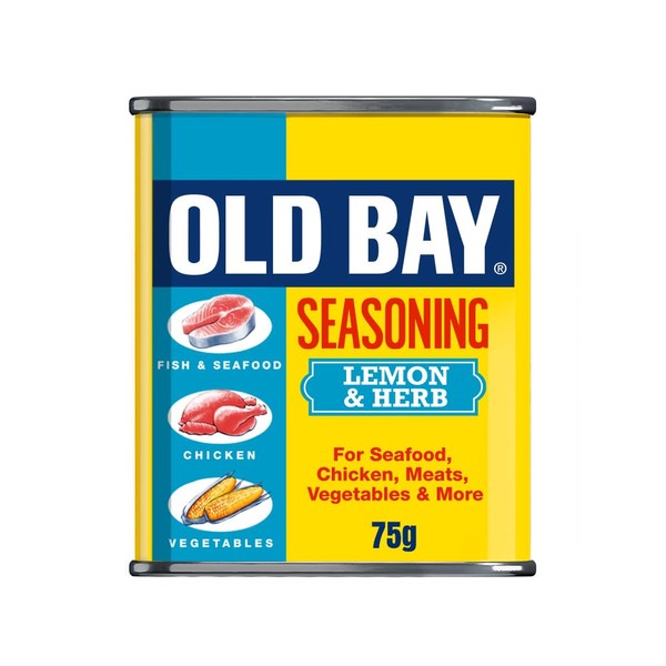 Old Bay Lemon and Herb Seasoning 75 G, Flavourful Taste, Blend of 14 Herbs and Spices with Lemon, Versatile Spice, All-purpose Seasoning, Perfect for Vegetables, Chicken, Fish, Pasta and Pop Corn