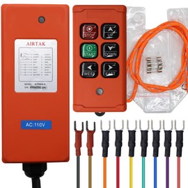 6 Buttons Wireless Crane Remote Control AC110V 1 Transmitters Industrial Channel 902~928MHZ Operating Frequency Electric Lift Hoist Switch Receiver IP66
