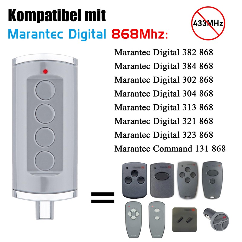 Garage Door Opener Hand Transmitter Compatible with Marantec Digital D302