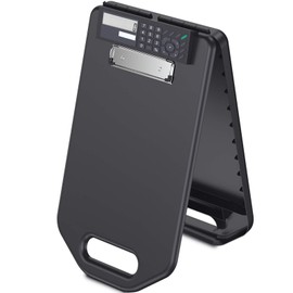 Calculator Storage Clipboard with Handle, Plastic Compartment Hold 200 Letter Sized Paper, Heavy Duty Sturdier Smooth Writing Portable Paperwork Office Classorm Supply for Coache, Contractor
