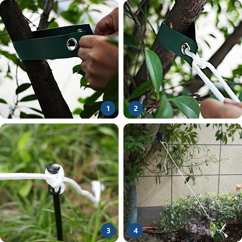 FANEAMADE Tree Stake Kit,Heavy Duty Steel Tree Straightening Kit,Tree Staking