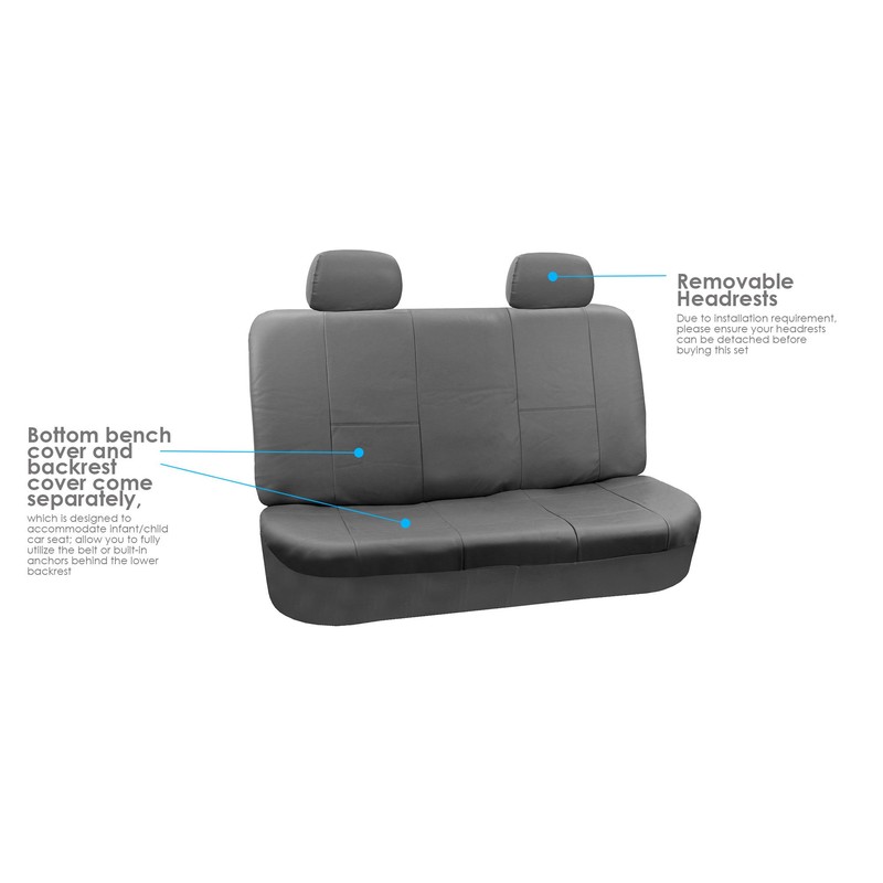 FH Group Car Seat Covers Classic PU Leather Split Bench
