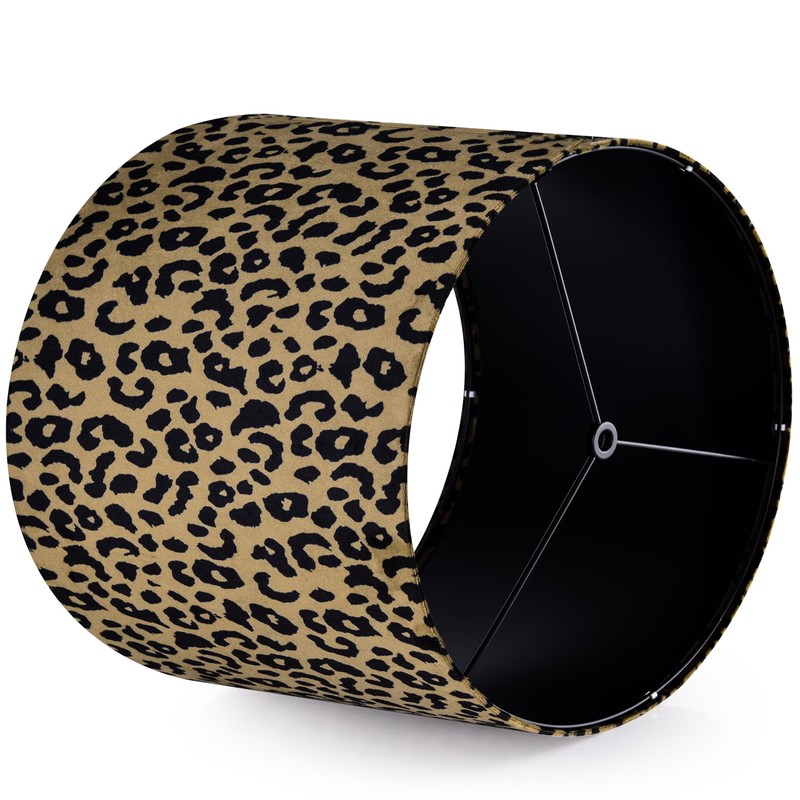 GOSO Drum Leopard Lamp Shades for Table Lamps Set of