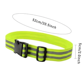 1PCS High Visibility Reflective Belt ,Elastic Running Reflective Waist Belt Hi Viz Sash Belt Neon Reflective Band Adjustable Hi Vis Belt for Children Adult Jogging Walking Biking Cycling Night Safety