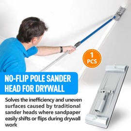 No-Flip Drywall Sander Head with Quick Release Clips and Universal Coarse Thread Wall Ceiling Sander, Fits for Standard Painter's Poles and Extension Handles, Female Threaded Port
