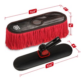 RIDE KINGS Auto Accessories Car Duster,Car Brush Replacement Kit,Scratch Free Car Feather Duster for Car Exterior,Truck,SUV,RV and Motorcycle,Wax Cotton Hair,Dust Removal(2Mops & 1Board)