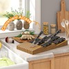 In-Drawer Knife Block Organizer - Bamboo Wood Drawer Knife Organizer-Protecting