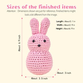 Tintnut Pink Crochet Kit for Beginners,Amigurumi Craft,Easy Beginner Crochet Kit for Kids and Adults,Craft Knitting Starter kit with Step-by-Step Video tutorials,Great Gift for Various Holidays