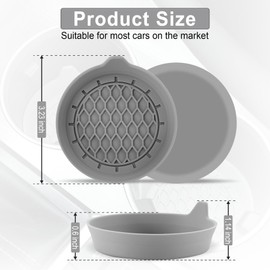 SINGARO Car Cup Holder Coaster, Silicone Cup Holder Insert, Universal Non-Slip Cup Holders, Car Accessories Interior for Women and Man 4 Pack Gray