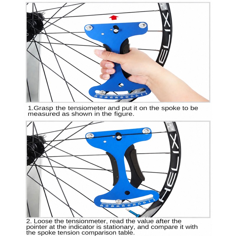 TOOPRE Bicycle Spoke Tension Meter, Manual Aluminum Alloy Gauge