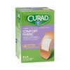 CURAD Comfort Fabric Adhesive Bandages for First Aid, Sterile, 2