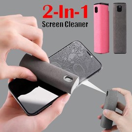 MOBILE PHONE SCREEN CLEANER ARTIFACT STORAGE INTEGRATED MOBILE PHONE PORTABLE COMPUTER SCREEN CLEANER SET - Color: Pink