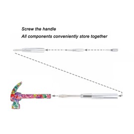 6 in 1 Metal Hammer & Screwdriver Multitool Set with Anti-Slip Grip Handle Slotted/Flat Head Phillips Screwdriver Nail Puller and Claw Hammer (Red)