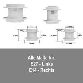 1 x plastic recessed socket E27 lamp holder maximum 250 V/40 watts for installation max. 25 mm wall thickness perfect for installation in wall cabinets, furniture