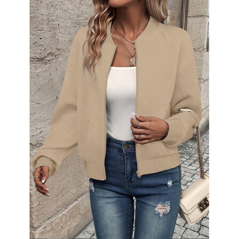 SAUKOLE Women’s Fall Clothes Zip Up Sweatshirt Jacket Loose Casual