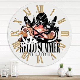 Designart 'Hello Summer  llustratiOn of Mermaid With - 36 in. high, 36 In. Wide