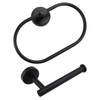 Black Towel Holder 2 Set - Towel Ring & Toilet