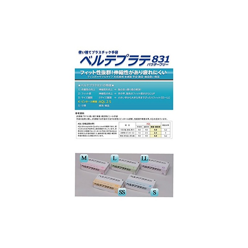 Midori Anzen 831 Vinyl Chloride Dipo Gloves for Inspection and