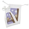 Ambesonne Bird Fabric Pouch Set of 2, Cartoon Style Owl