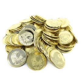 Funiverse Bulk 500 Play Plastic Gold Coin Jumbo Pack - Not Real Coins