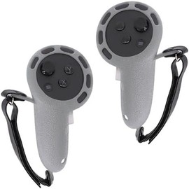 Controller Grips Compatible with Meta/Oculus Quest 3/Quest 3S,  Grips Cover with Controller Hand Straps for VR Touch Controller covers (Grey) - Color: Grey