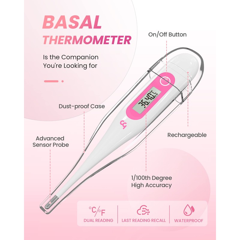Digital Thermometer, Oral Thermometer for Adults and Infants, C/F Switchable,