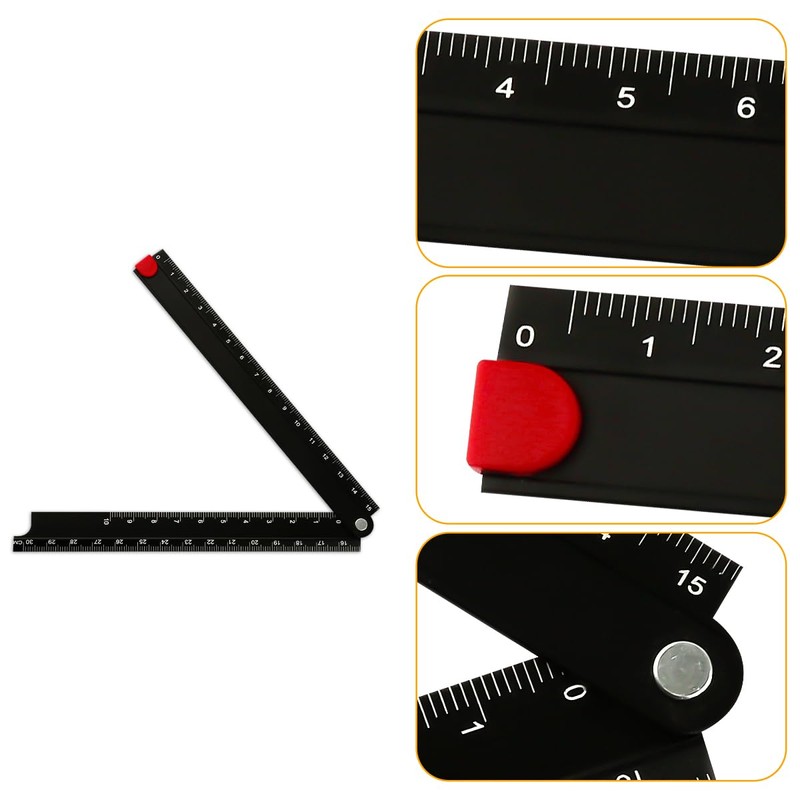 Thyonta 30cm Aluminum Alloy Folding Ruler Portable Angle Measuring Tool
