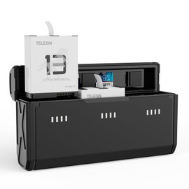 TELESIN Hero 13 Enduro Battery Charger for Go Pro Hero 13,2-Pack Cold-Resistant Battery Long Lasting Batteries as 1950mAh + Pocket Fast Charge Charging Case for Go Pro 13 Black Accessories
