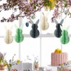 LUMOOM Pack of 3 Easter Decoration Honeycomb Balls, Easter Bunny