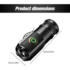 Mini Linterna Flash Súper Potente, Clip De Bolígrafo Multifunción Con 3 LED De Gran Potencia, Pequeño Hechizo Brillante Resistente Al Agua Para Exteriores (1)