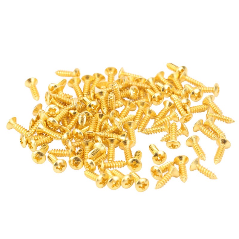 100PCS Guitar Pickguard Screws Metal Guard Plate Mounting Screw Electric